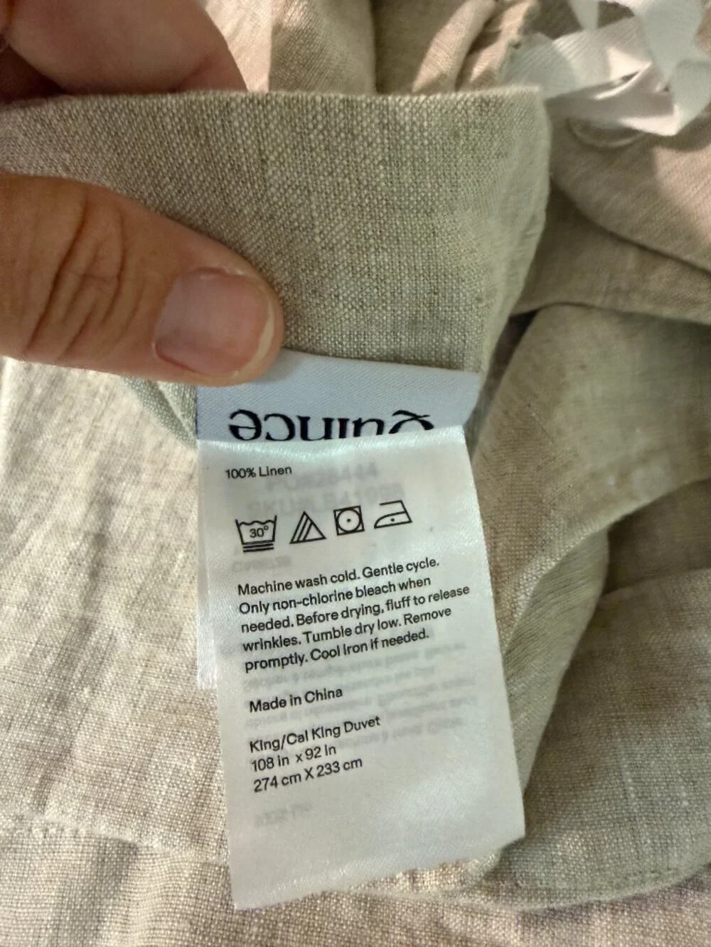 Quince European Linen Duvet Cover King/Cal King Natural Chambray